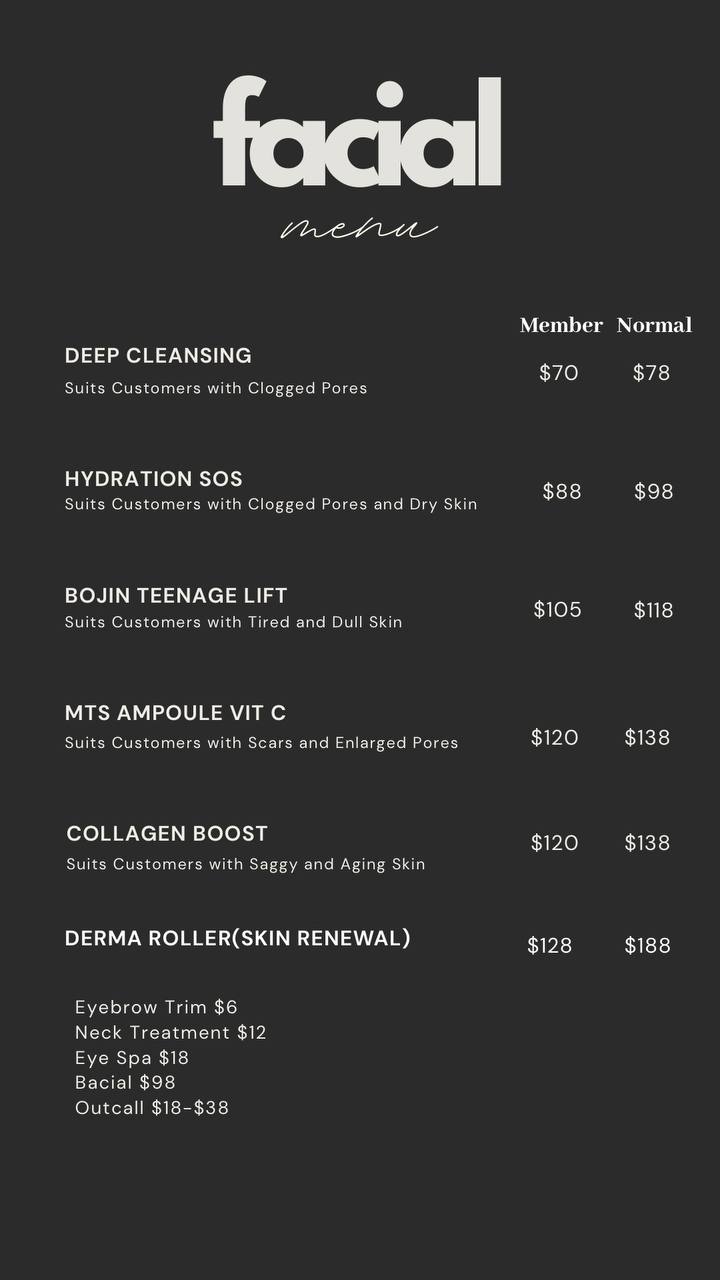 Facial Menu